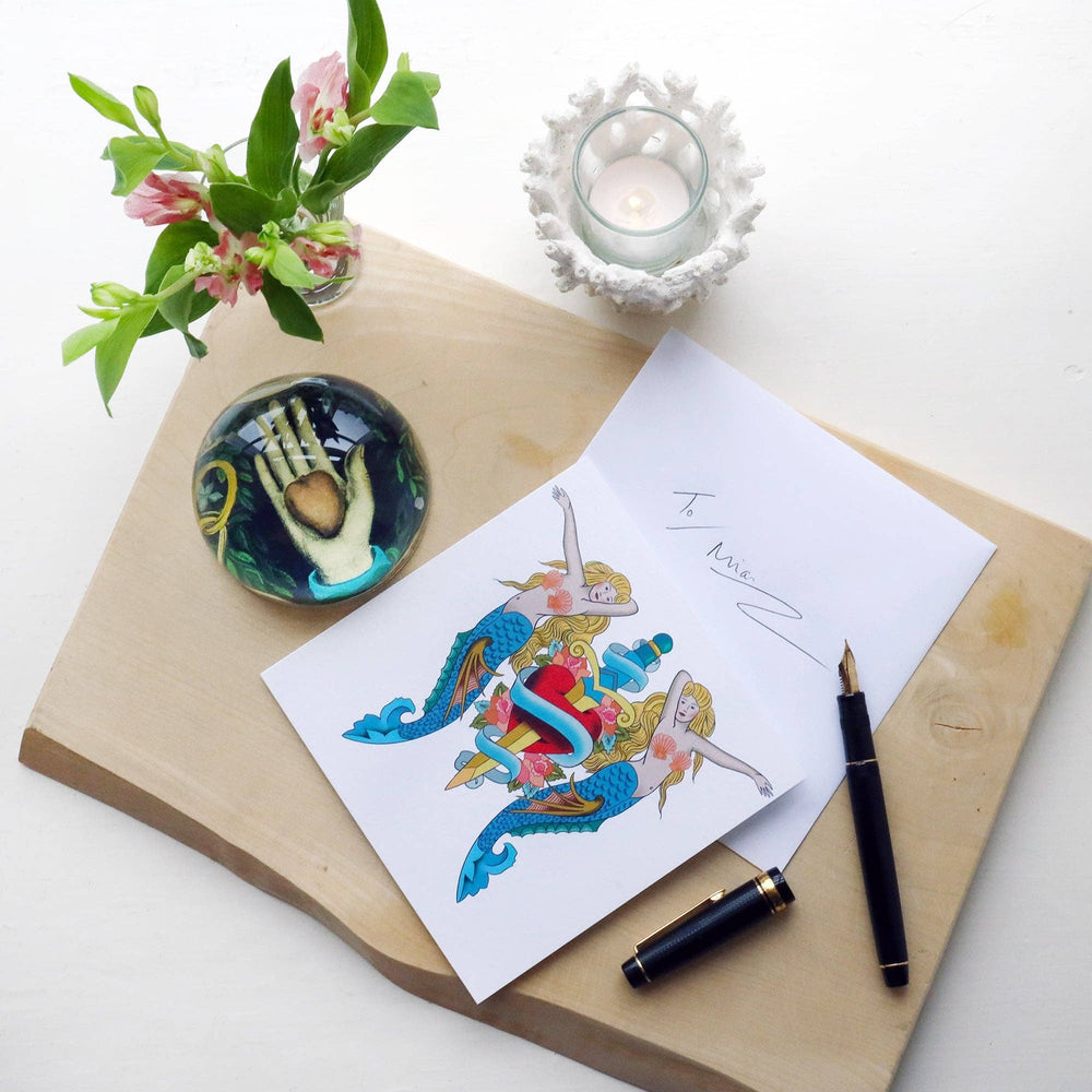 Tattoo-Klappkarte – Meerjungfrauen & Dolche
