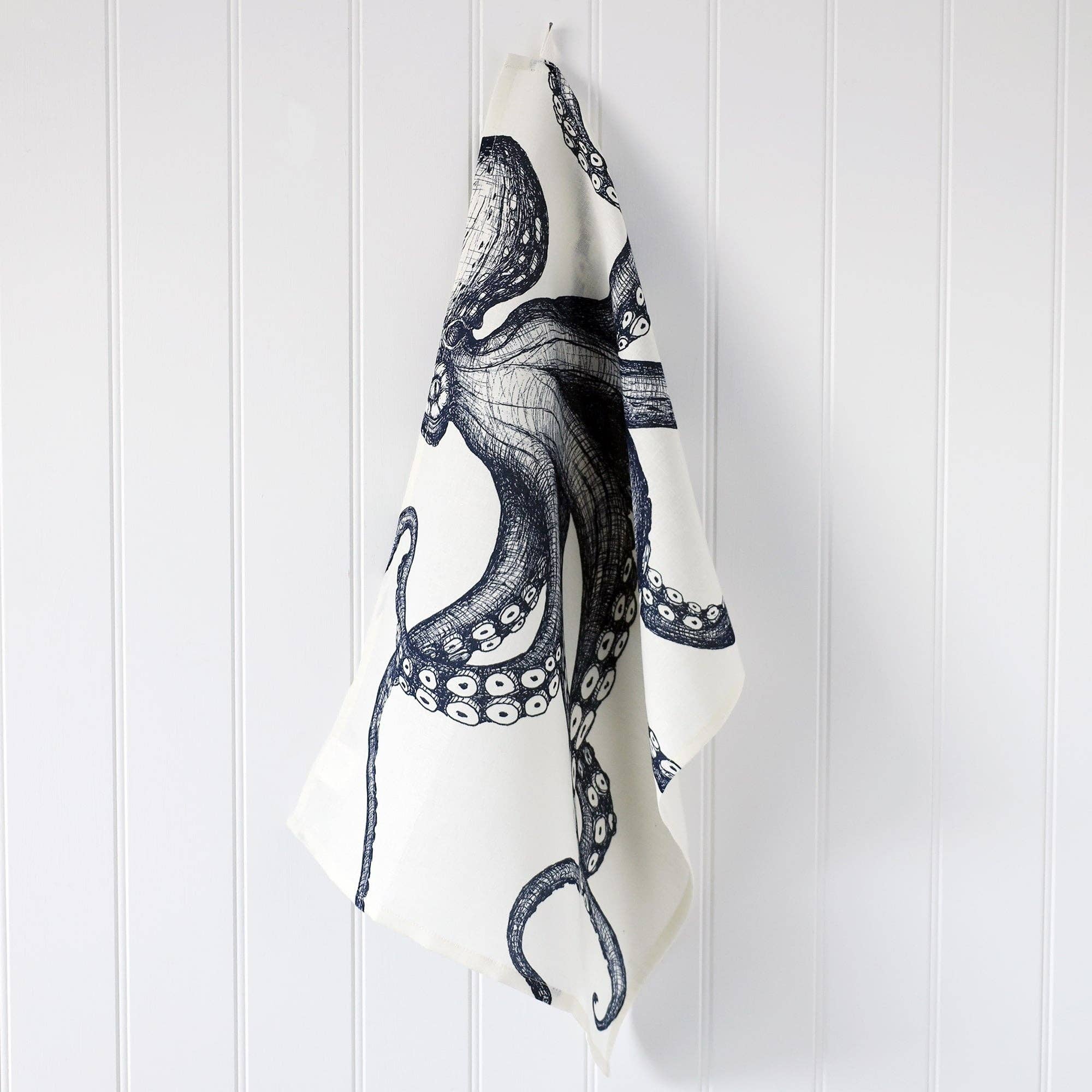 Hochwertiges Geschirrtuch mit Oktopus-Motiv aus Leinen & Baumwolle| ankelinerherz.com