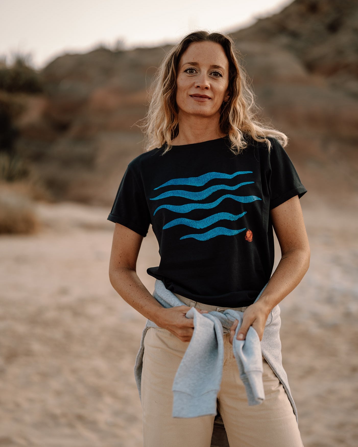 Frauen T-Shirt Waves navy | ankelinerherz.com