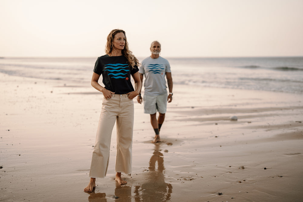 Frauen T-Shirt Waves navy | ankelinerherz.com