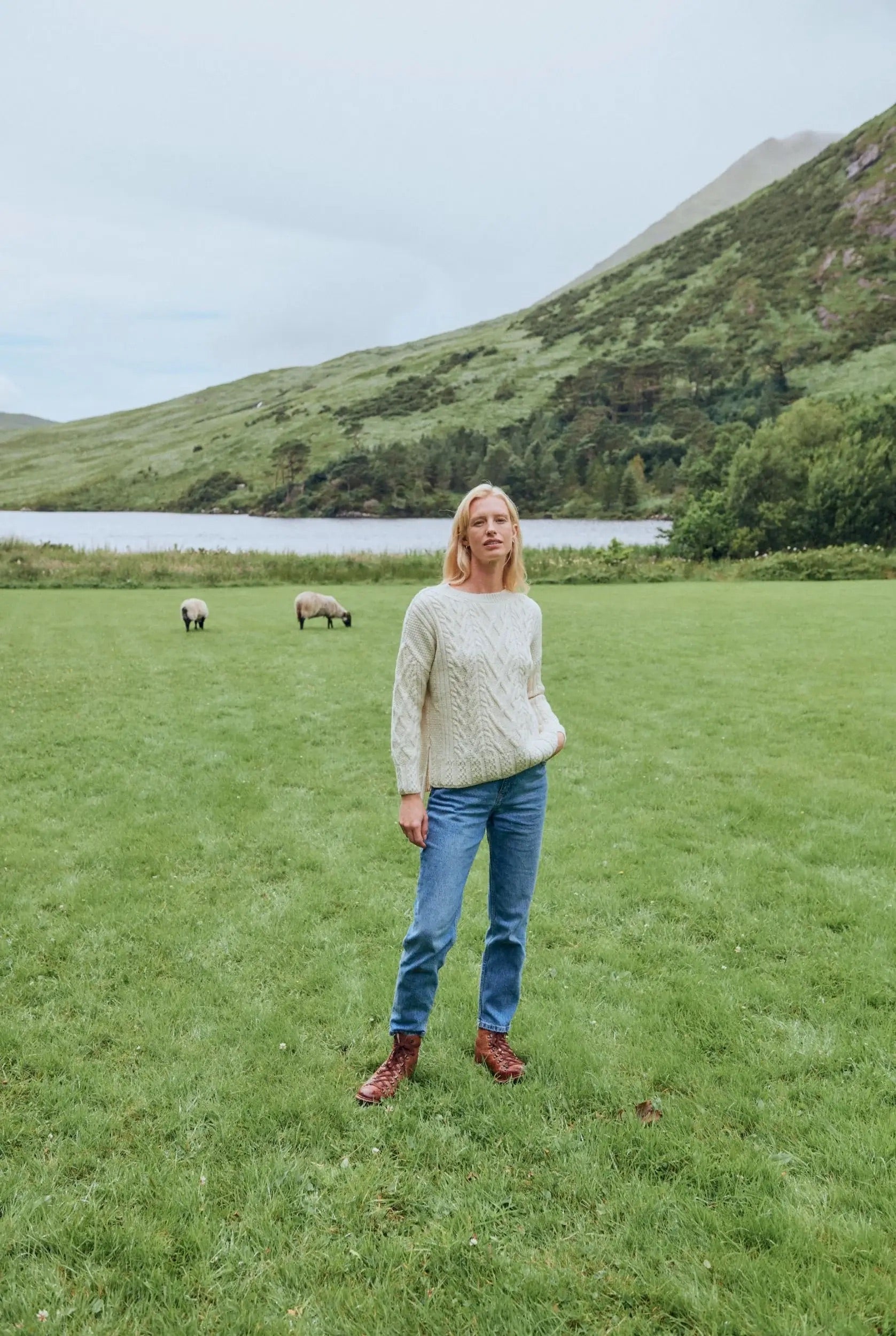 Oversize Aran Pullover cremefarben | ankelinerherz.com