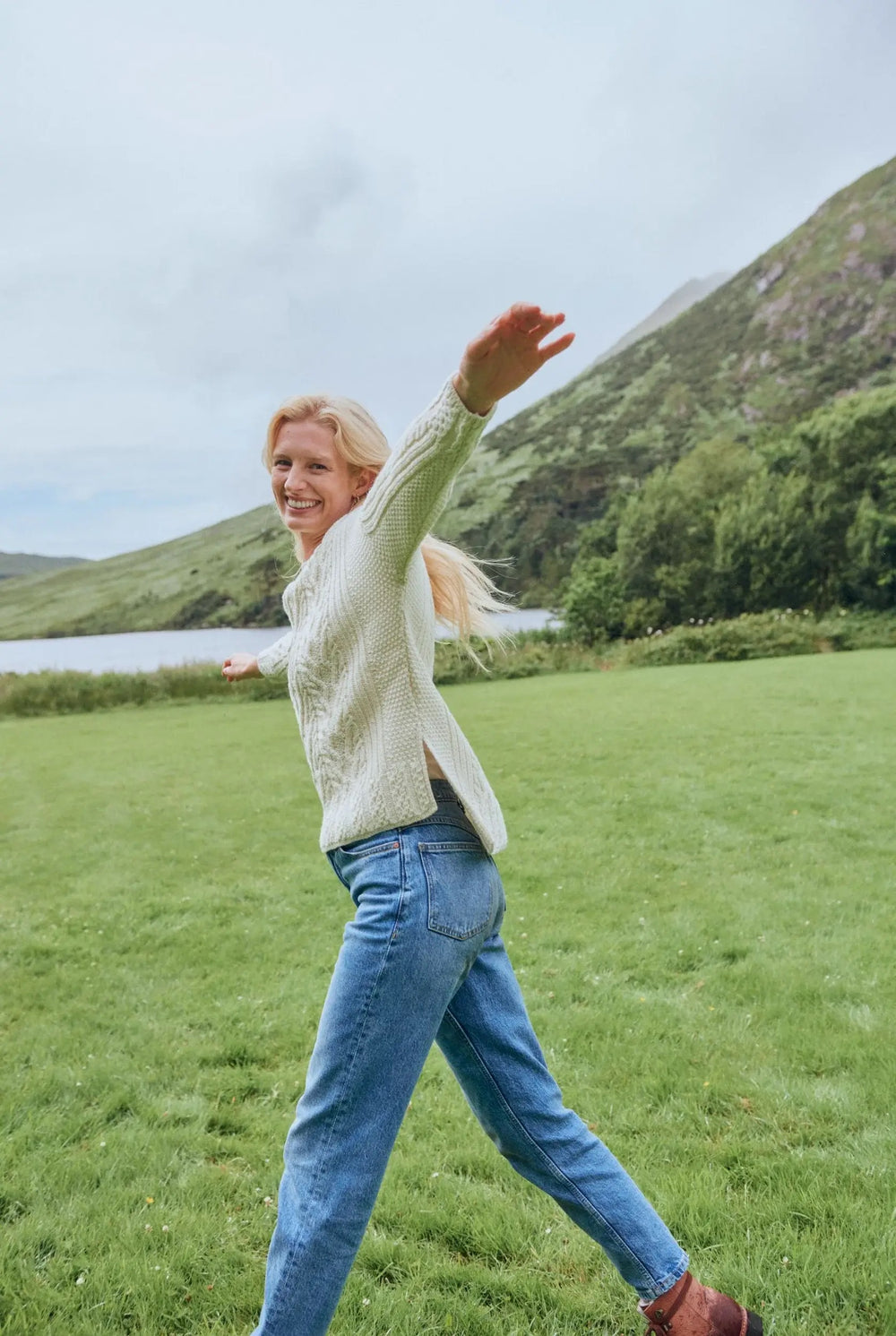 Oversize Aran Pullover cremefarben | ankelinerherz.com
