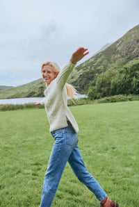 Oversize Aran Pullover cremefarben | ankelinerherz.com
