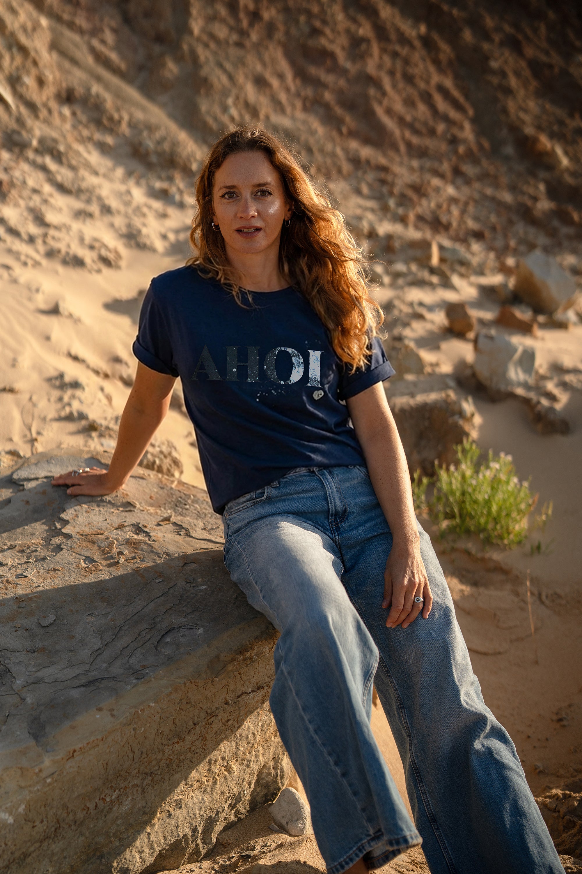 Frauen T-Shirt AHOI navy | ankelinerherz.com