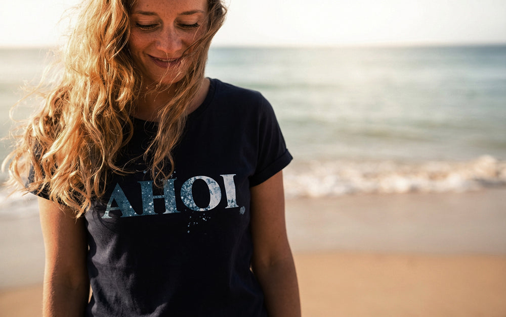 Frauen T-Shirt AHOI navy | ankelinerherz.com