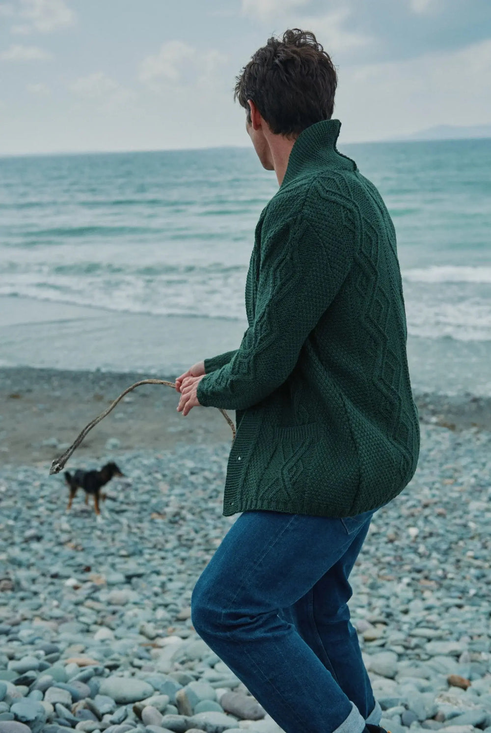 Aran Strickjacke - Waldgrün | ankelinerherz.com
