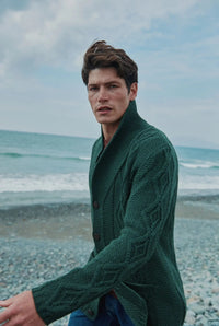 Aran Strickjacke - Waldgrün | ankelinerherz.com