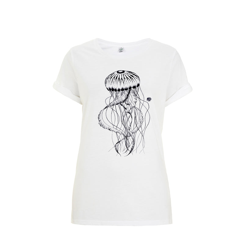 weißes Frauen T-Shirt Qualle | ankelinerherz.com