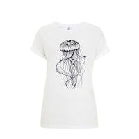 weißes Frauen T-Shirt Qualle | ankelinerherz.com