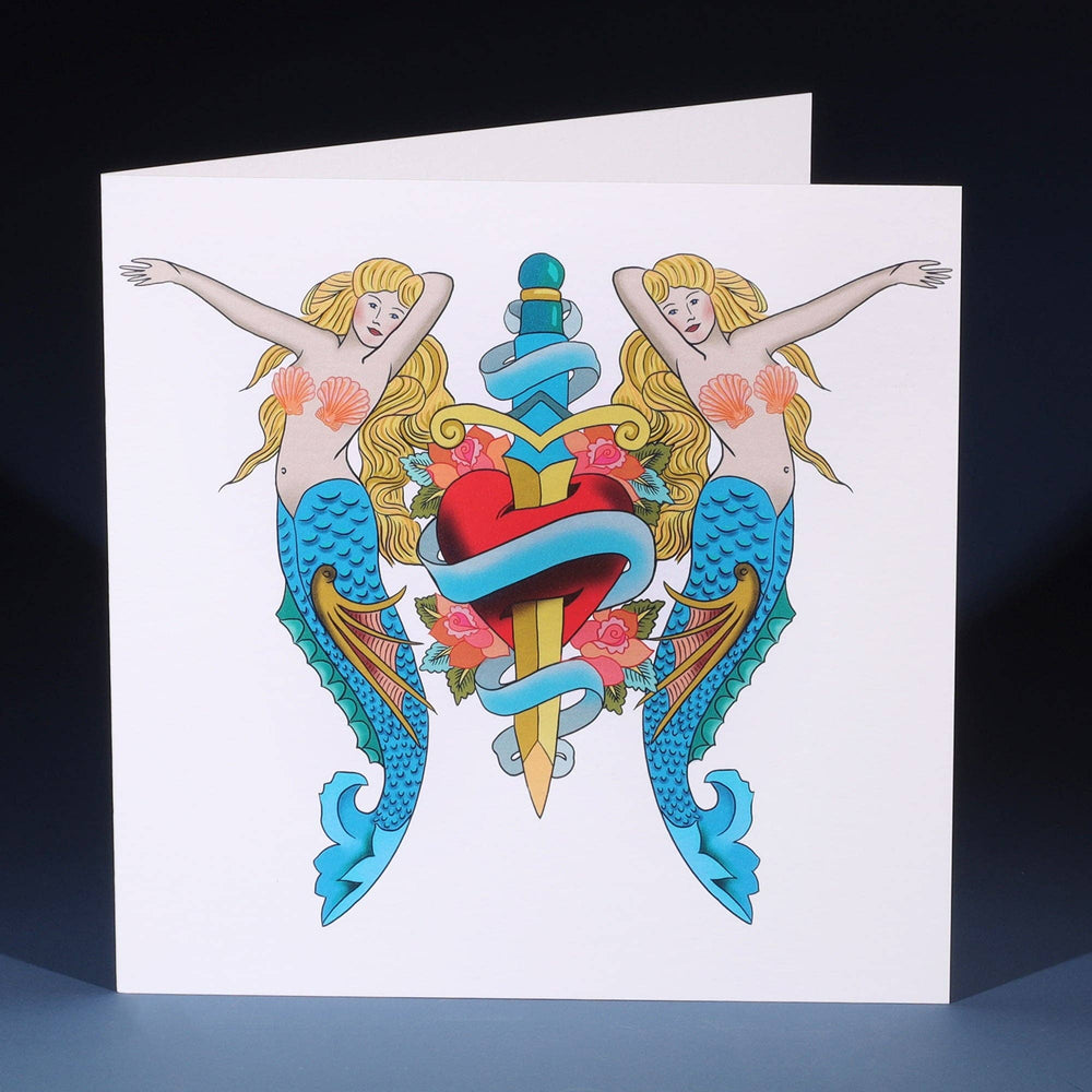 Tattoo-Klappkarte – Meerjungfrauen & Dolche