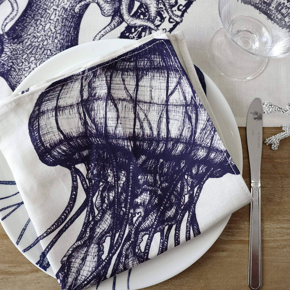 4er Set Luxus-Servietten mit Meerestieren