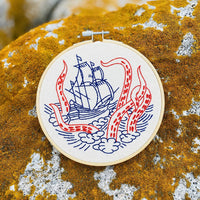 Stickset Meerjungfrau und Schiff mit Kraken - Ankerherz Verlag