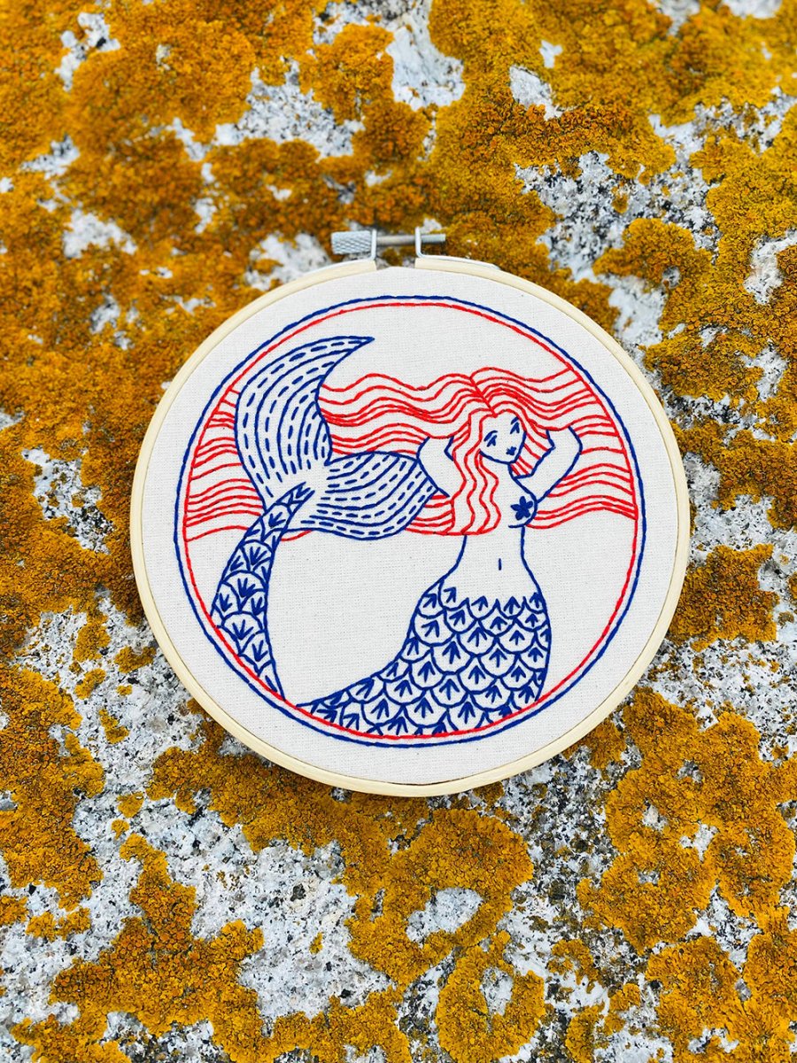 Stickset Meerjungfrau und Schiff mit Kraken - Ankerherz Verlag
