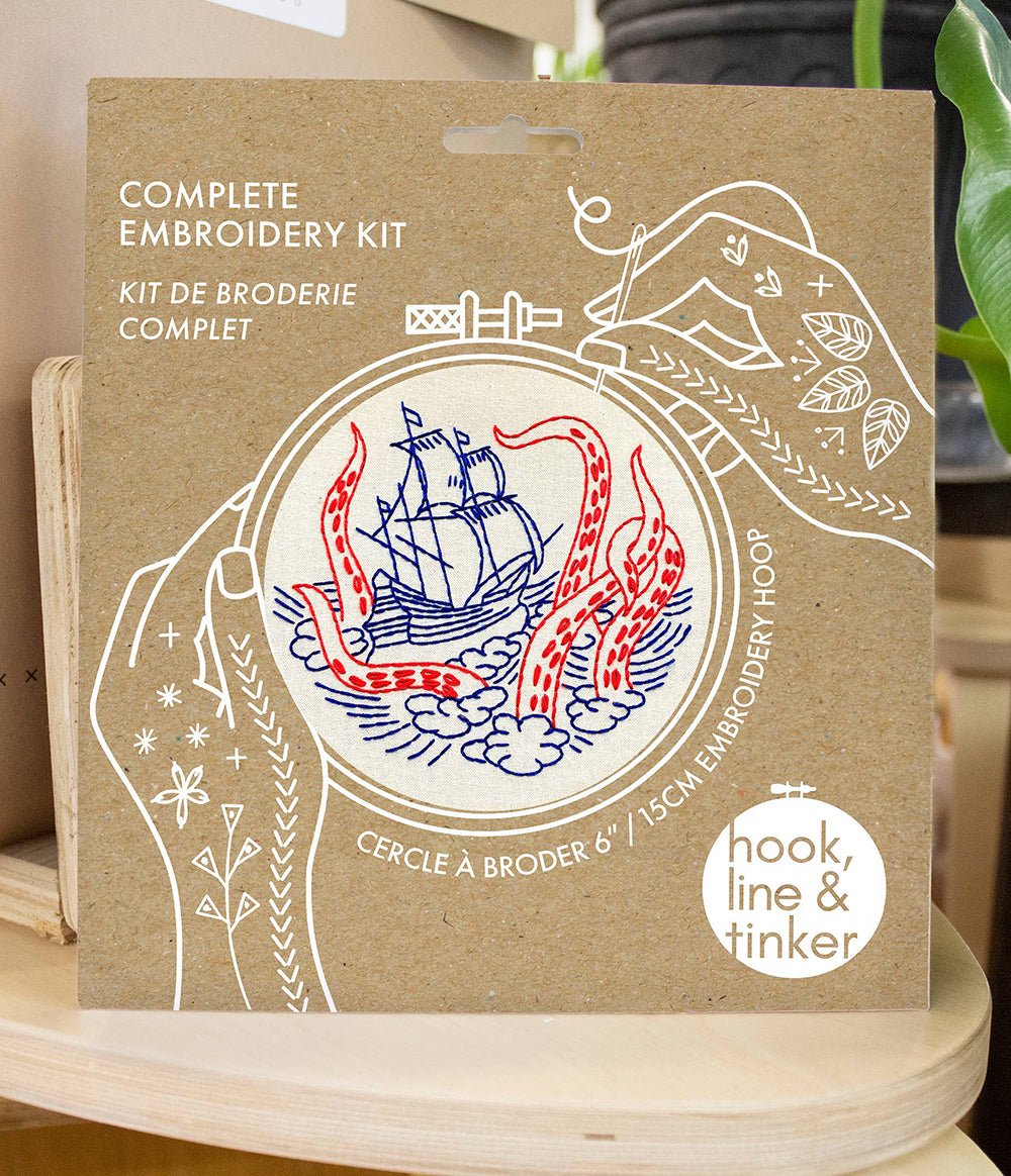 Stickset Meerjungfrau und Schiff mit Kraken - Ankerherz Verlag
