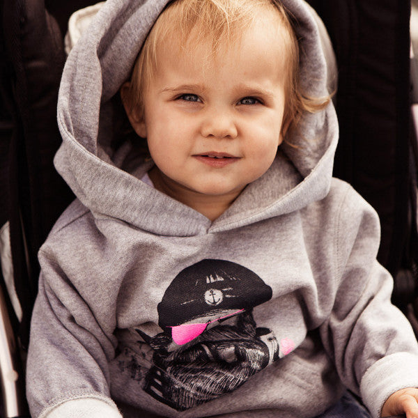 Kinder-Kapuzenpullover "Seemann" (grau) | ankelinerherz.com